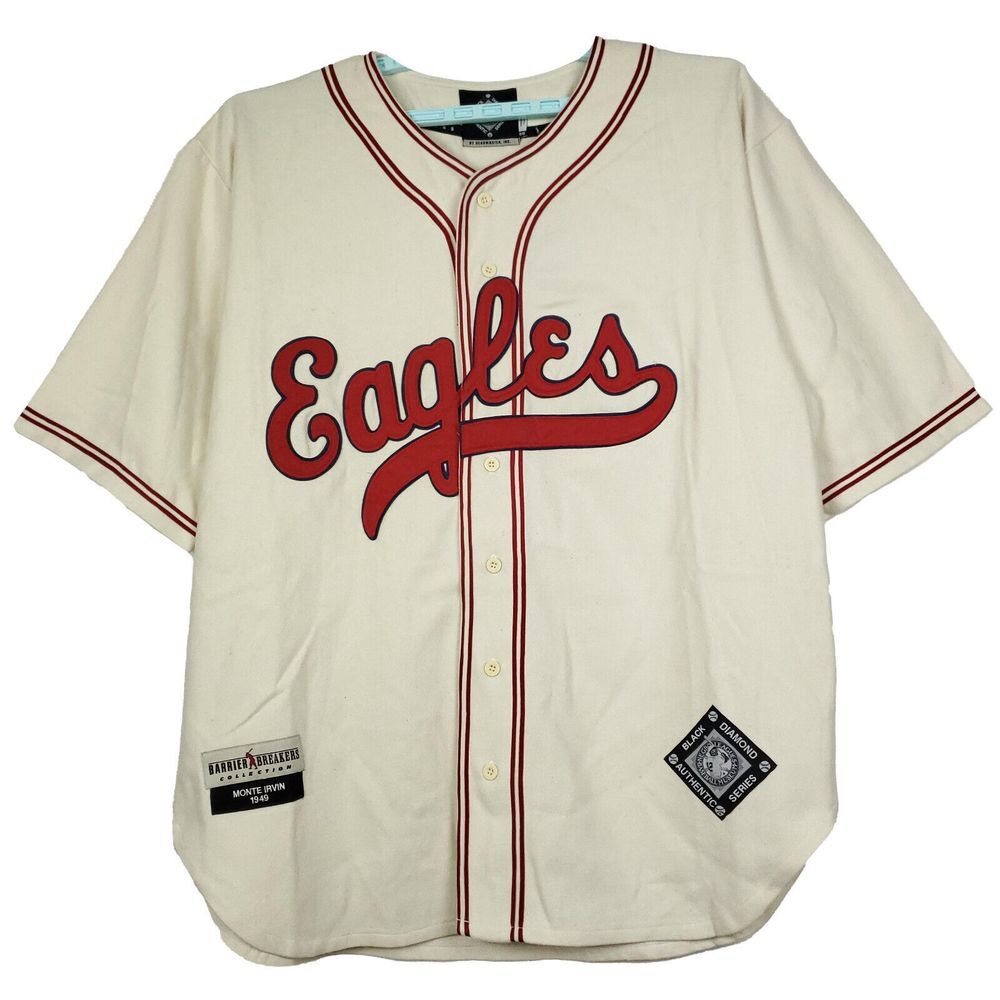 Monte‎ Irvin Newark Eagles Size 56 3XL XXXL Vintage Baseball Jersey Cream NWT